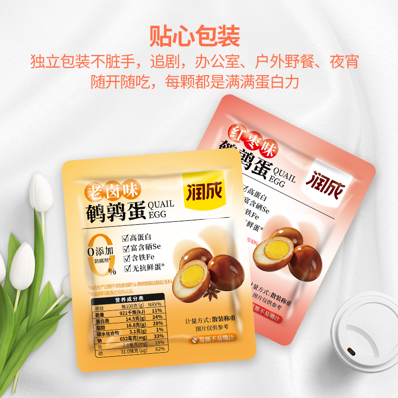 潤成0添加鵪鶉蛋紅棗味、老鹵味350g